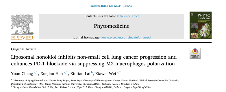 Research Findings by West China Hospital & Jinrui Biotech Published in Phytomedi